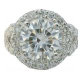 14kt Gold 5.37 ct Round VS Lab Diamond Ring