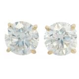 14k Gold 5.94 ct Round Lab Diamond Stud Earrings