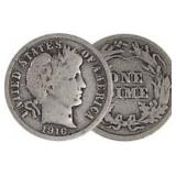1892-1916 Barber Liberty Head Silver Dime