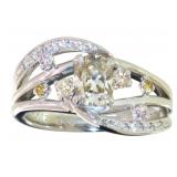Platinum 1.00 ct Natural Oval Fancy Diamond Ring