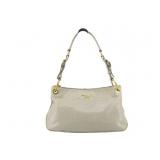 PRADA Grey Leather Designer Shoulder Bag