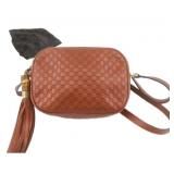 GUCCI Micro Sima Leather Tassel Shoulder Bag