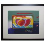 Two Hearts  Framed Giclee by Peter Max