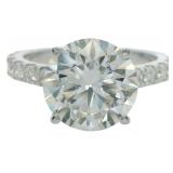 14kt Gold 4.23 ct Round Lab Diamond Ring