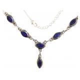 Natural Vintage Style Marquise Sapphire Necklace