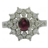 Platinum 1.16 ct Natural Ruby & Diamond Ring