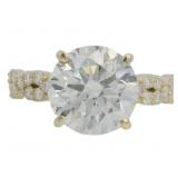 14kt Gold 4.19 ct Round VS Lab Diamond Ring