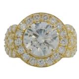 14kt Gold 4.13 ct Round VS Lab Diamond Ring