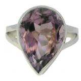 Genuine 6.40 ct Amethyst Pear Cut Ring