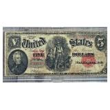 1907 $5 Woodchopper Red Seal Note