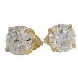 14k Gold 6.04 ct Round Lab Diamond Stud Earrings
