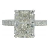 14kt Gold 4.29 ct Radiant Cut VS Lab Diamond Ring