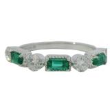 Antique Style 1.40 ct Emerald & Diamond Ring