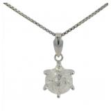Platinum 1.00 ct Natural Round Diamond Necklace