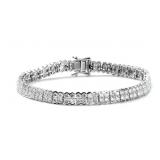 Brilliant 6.54 ct VS Lab Diamond 2 Row Bracelet
