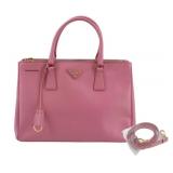 Prada Saffiano Triangle Plate Handbag