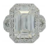 14kt Gold 9.41 ct Emerald Cut VS Lab Diamond Ring