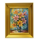 Stargazer Lily Framed Canvas by Studio Van Gogh