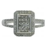 10kt Gold 1/3 ct Radiant Cut Natural Diamond Ring