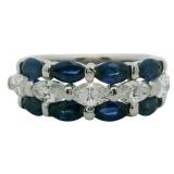 Platinum 2.36 ct Natural Sapphire & Diamond Ring