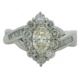 Platinum 1.03 ct Natural Marquise Diamond Ring