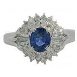 Platinum 1.06 ct Natural Sapphire & Diamond Ring