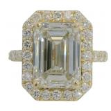 14kt Gold 8.39 ct Emerald Cut VS Lab Diamond Ring