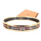 Hermes Thin Enamel Bangle Bracelet