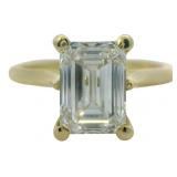 14kt Gold 2.53 ct Emerald Cut VS Lab Diamond Ring