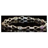 Beautiful Natural Gemstone & Diamond Bracelet