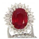 14kt Gold 16.84 ct Oval Ruby & Diamond Ring