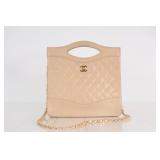 Chanel Matelasse Turn Lock Chain Leather Handbag