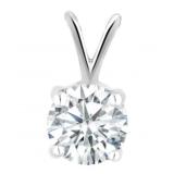 14kt Gold Round 2.00 ct Lab  Diamond Pendant