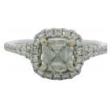 14kt Gold 1.45 ct Asscher Cut Natural Diamond Ring