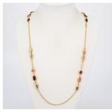 Louis Vuitton Gold Colored Stone Necklace