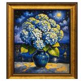 Moonlit Hydrangeas Framed LTD by Van Gogh Limited