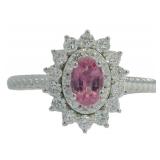 Oval 1.03 ct Natural Pink Sapphire & Diamond Ring