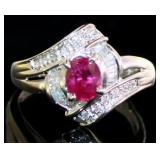 Platinum 1.06 ct Natural Ruby & Diamond Ring