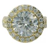 14kt Gold 5.13 ct Round Cut Lab Diamond Ring