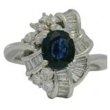 Platinum 1.83ct Natural Sapphire & VS Diamond Ring