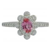 Oval 1.02 ct Natural Pink Sapphire & Diamond Ring