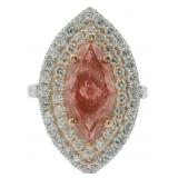 Marquise 5.29 ct Vivid Pink VS Lab Diamond Ring