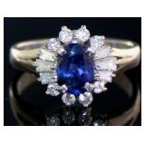 Platinum 1.39 ct Natural Sapphire & Diamond Ring