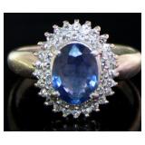 Platinum 1.89 ct Natural Sapphire & Diamond Ring