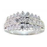 Brilliant 1.00 ct 3 Row VS Lab Diamond Dinner Ring