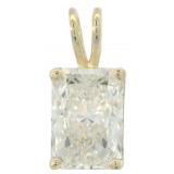 14k Gold Radiant Cut 2.01 ct Lab Diamond Pendant