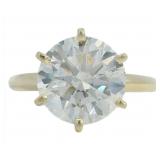 14kt Gold 4.01 ct Round Lab Diamond Solitaire Ring
