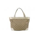 GUCCI GG Monogram Leather Trimmed Shoulder Bag