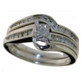 Princess Cut 1/3 ct 2 pc Diamond Bridal Set