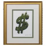 Dollar Sign Print Plate Signed by Andy Warhol